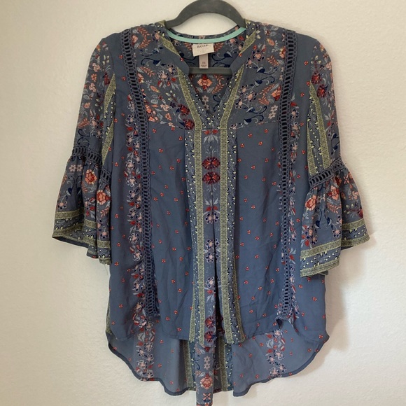 Western Knox Rose Boho Blouse - Picture 1 of 4